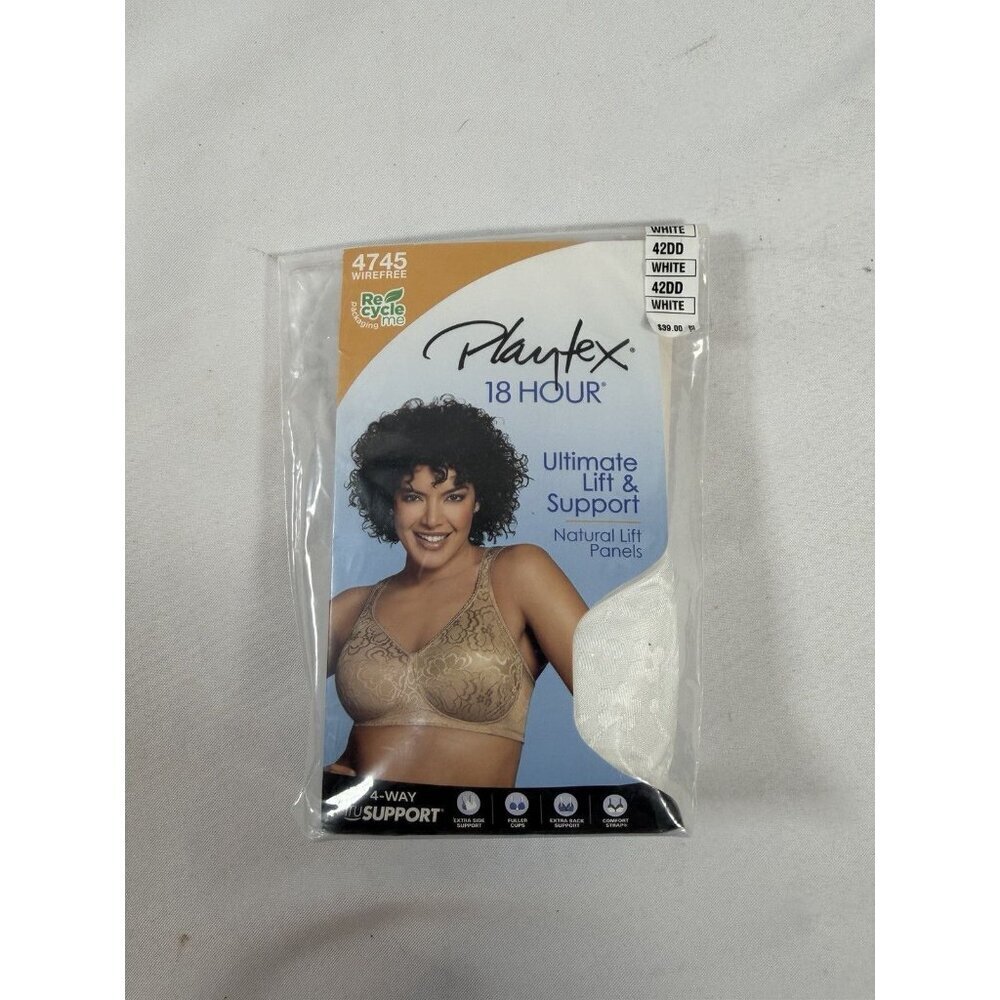 Playtex Wirefree Bra 18Hour 42DD Stretch Ultimate Lift Support Adjustable